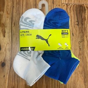 Puma 6 Pairs Quarter Crew Socks